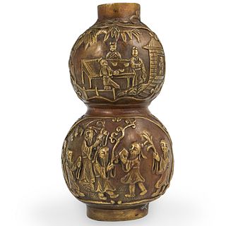 Chinese Double Gourd Bronze Vase