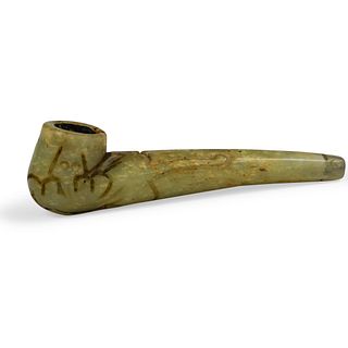 Chinese Carved Jade Pipe