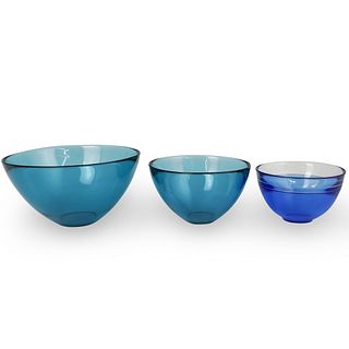 (3 Pc) Orrefors "Fuga" Glass Bowls