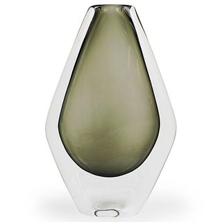 Signed Orrefors Dusk Glass Vase