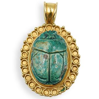 Ancient Scarab 21k Gold Pendant