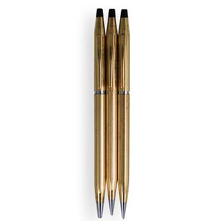(3 Pc) Cross Gold Filled Pen & Pencils