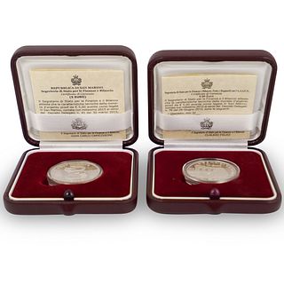 (2 Pc) San Marino Silver Proof Coins
