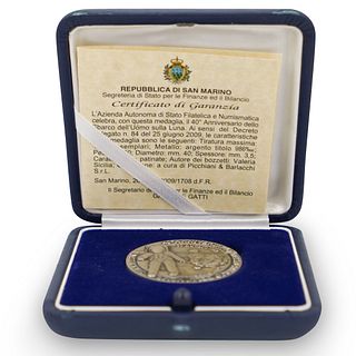 San Marino Silver Moon Landing Medal