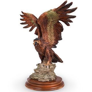Porcelain Hawk Sculpture