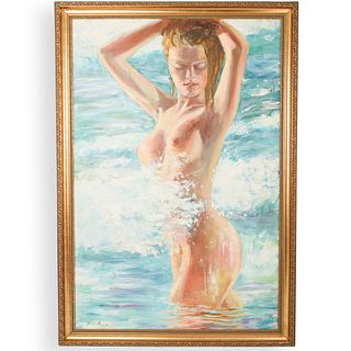 Nude Oil On Canvas Painting