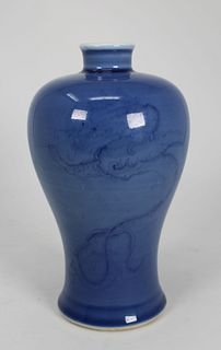 Chinese Blue Glazed Vase, Meiping