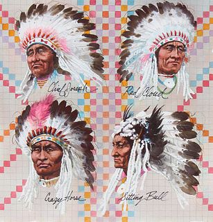 Tom McNeely (B. 1935) Great American Indian Chiefs