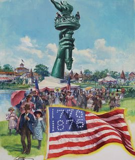 Dennis Lyall (American, B. 1946) "Centennial Flag"