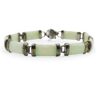 Jade and Sterling Silver Bracelet