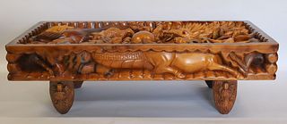 Vintage, Finely And Highly Carved Zodiac Table