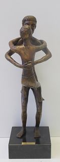 Ted Haber Signed Bronze Sculpture Of Father And