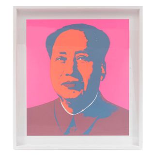 Andy Warhol. Mao – Hot Pink Con sello en la parte posterior “Fill in your own signature". Serigrafía. Enmarcada. 86 x 75 cm