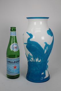 Chinese Beijing Glass Bird Vase