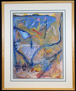 Thomas Koether (NY, FL b. 1940) "Blue Meander"