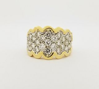 14K Gold & Diamond Cluster Ring