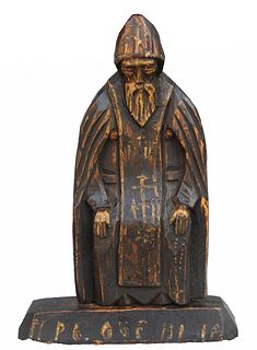 19th C. Carved Statuette of St. Nil