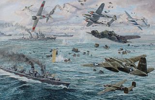 Brian Sanders (B. 1937) "Battle of Bismarck Sea"