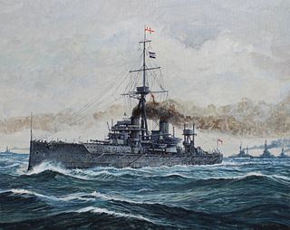 Brian Sanders (B. 1937) "HMS Dreadnought"