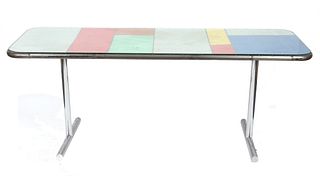 Industrial Modern Console Table w Color Block Top