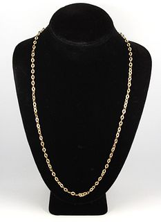 Modern Italian 14K Yellow Gold Chain Link Necklace