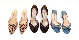 Manolo Blahnik Assorted Shoes, Sizes 37 & 38, 3 Pr