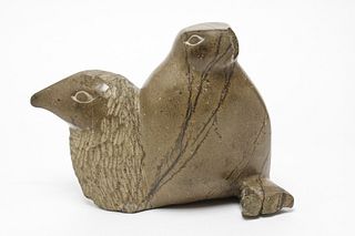 Inuit Carved Hardstone Birds Sculpture