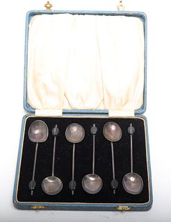 Marson & Jones Art Deco Silver Spoon Set, 1930