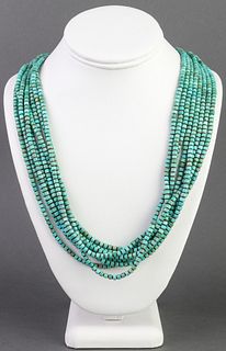Turquoise Heishi Bead Multi-Strand Necklace