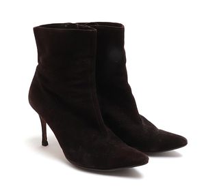 Manolo Blahnik Suede Ankle Boots, Size 38.5