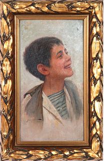 Eduardo Forlenza "Portrait of a Boy" Oil on Board
