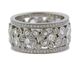 Tiffany &amp; Co. Platinum Cobblestone Rose Cut Diamond Eternity Band Ring
