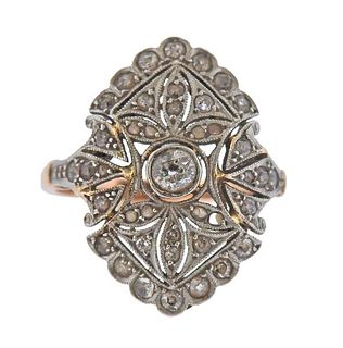 18K Gold Rose Cut Diamond Ring