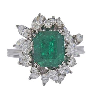 H. Stern 18k Gold Emerald Diamond Ring 
