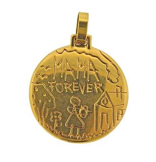 Tous 18k Gold Mama Medallion Pendant 