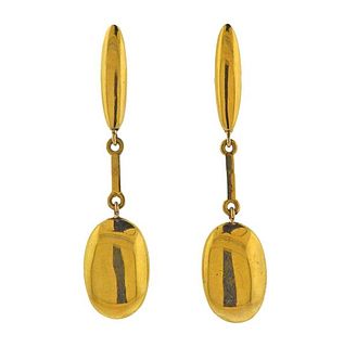 18k Gold Long Drop Earrings 