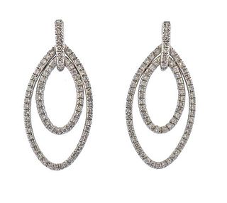 Platinum Diamond Drop Earrings 