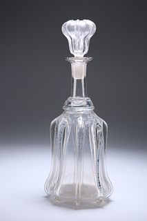 A LARGE VICTORIAN DECANTER
 The ribbed body issui