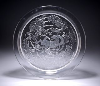 "BERBERE"
 A LARGE LALIQUE CLEAR AND FROSTED GLAS