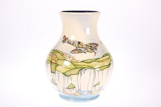 A LARGE MOORCROFT POTTERY TRIAL VASE
 Of baluster
