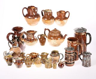 A COLLECTION OF STONEWARE, comprising five Doulto