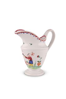 A NEW HALL OBCONICAL JUG, CIRCA 1787
 Painted to 