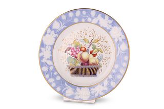 A NEW HALL DESSERT PLATE, CIRCA 1820
 Decorated t