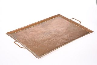AN ARTS AND CRAFTS COPPER TRAY, BY JOHN PEARSON, 