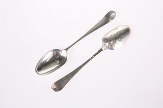 TWO 18TH CENTURY SILVER PICTURE-BACK SPOONS, each