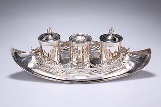A SPANISH SILVER INKSTAND, probably Madrid, circa
