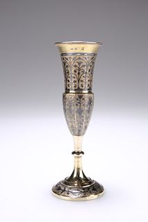 A RUSSIAN SILVER-GILT AND NIELLO FLUTE, Moscow, c