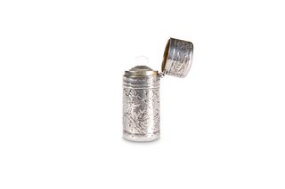 A VICTORIAN SILVER SCENT FLASK, by Sampson Mordan