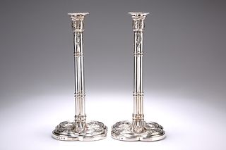 A PAIR OF GEORGE III SILVER CANDLESTICKS, probabl