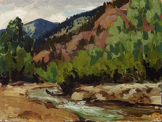 Fremont	Ellis |  Mountain Landscape with Stream